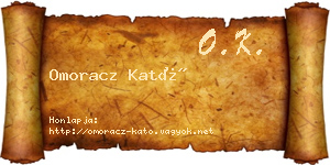 Omoracz Kató névjegykártya
